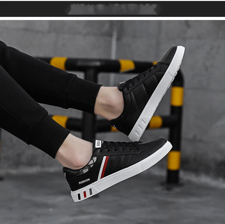 Men’s H07 Striped Faux Leather Sneakers