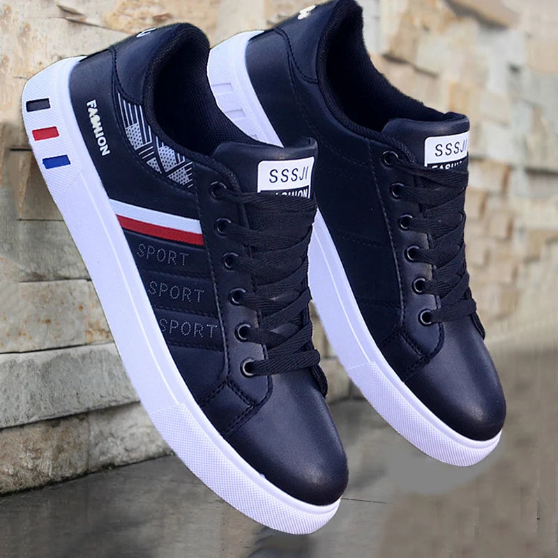 Men’s H07 Striped Faux Leather Sneakers