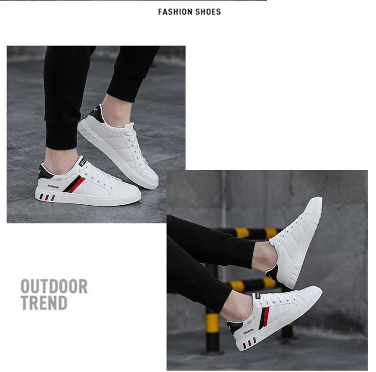 Men’s H07 Striped Faux Leather Sneakers