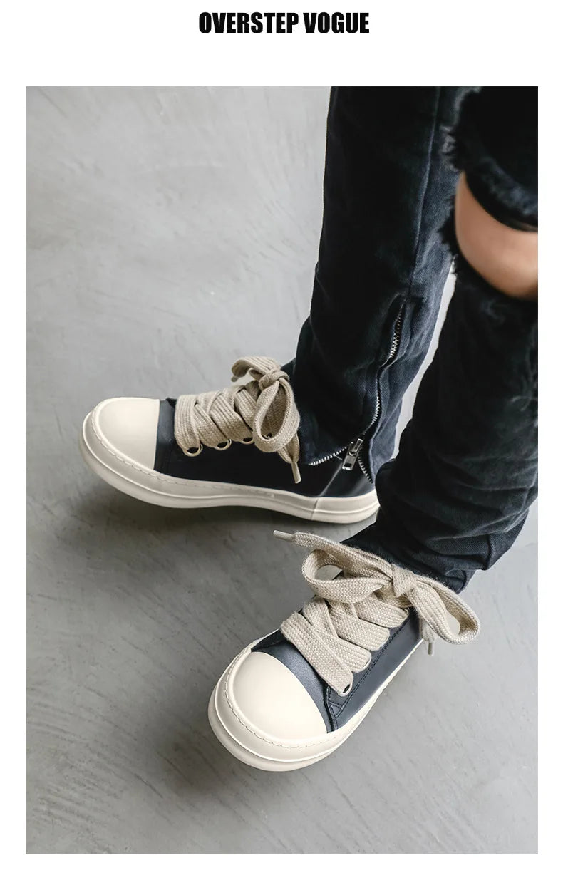 Men’s FH260 Black Faux Leather Casual Sneakers