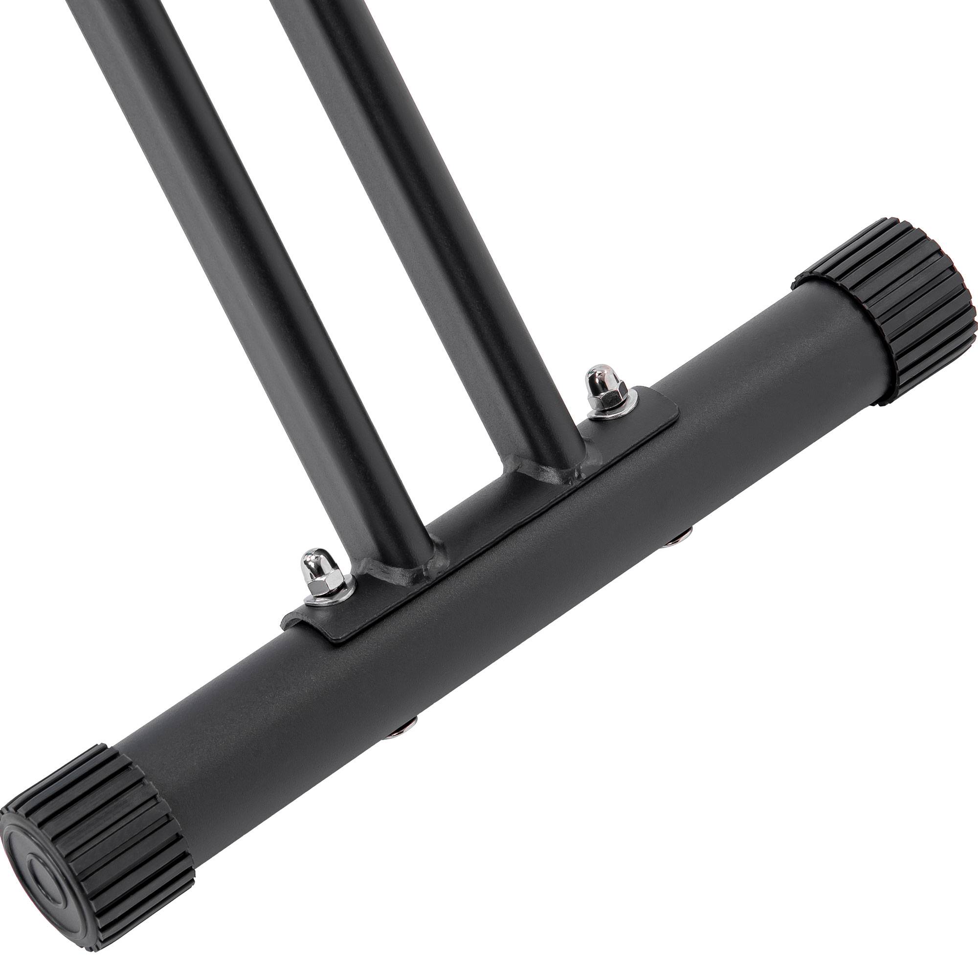 Black metal stand on a white background