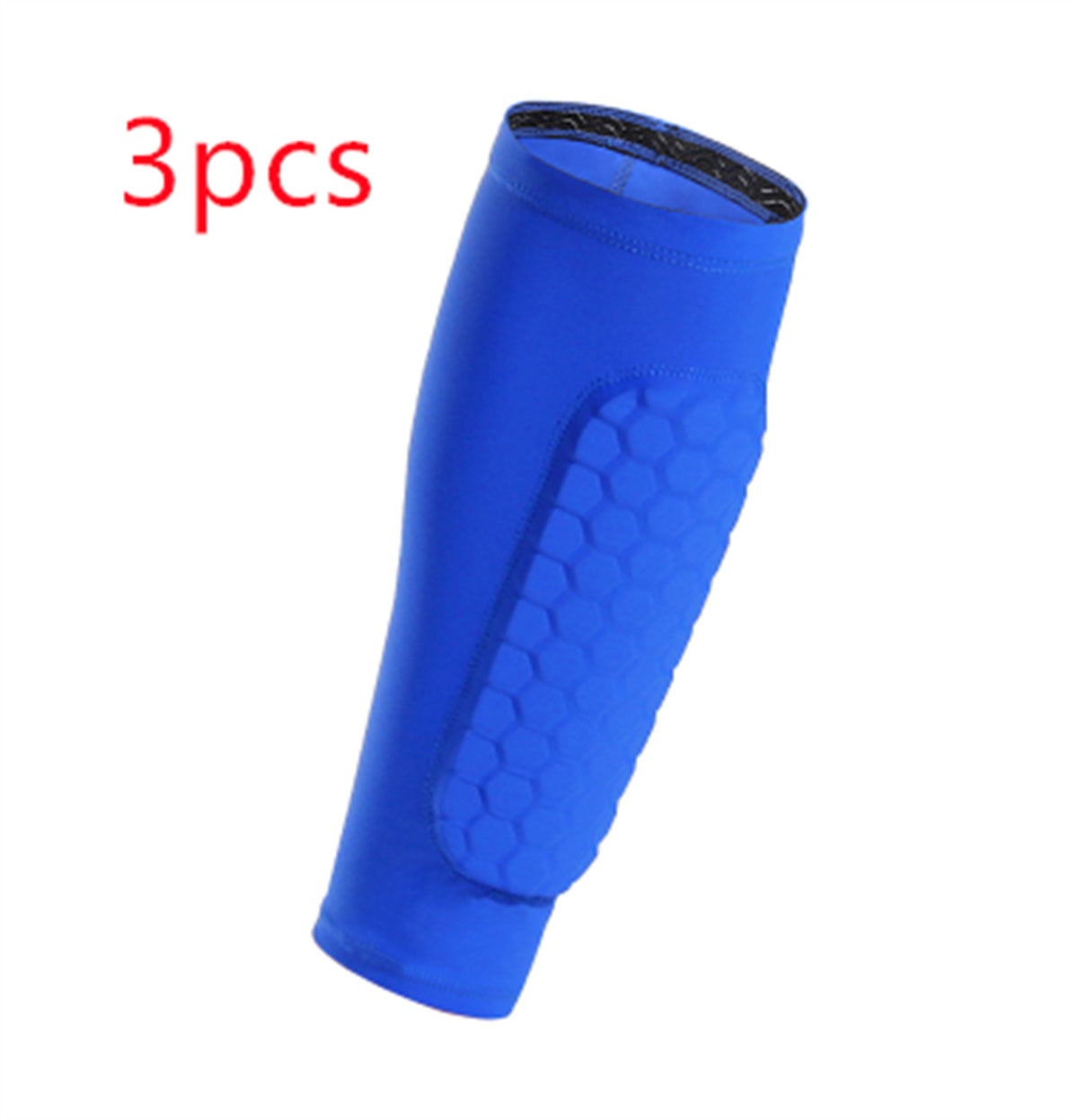 Blue compression sleeve with honeycomb pattern on a white background, labeled '2pcs'.
