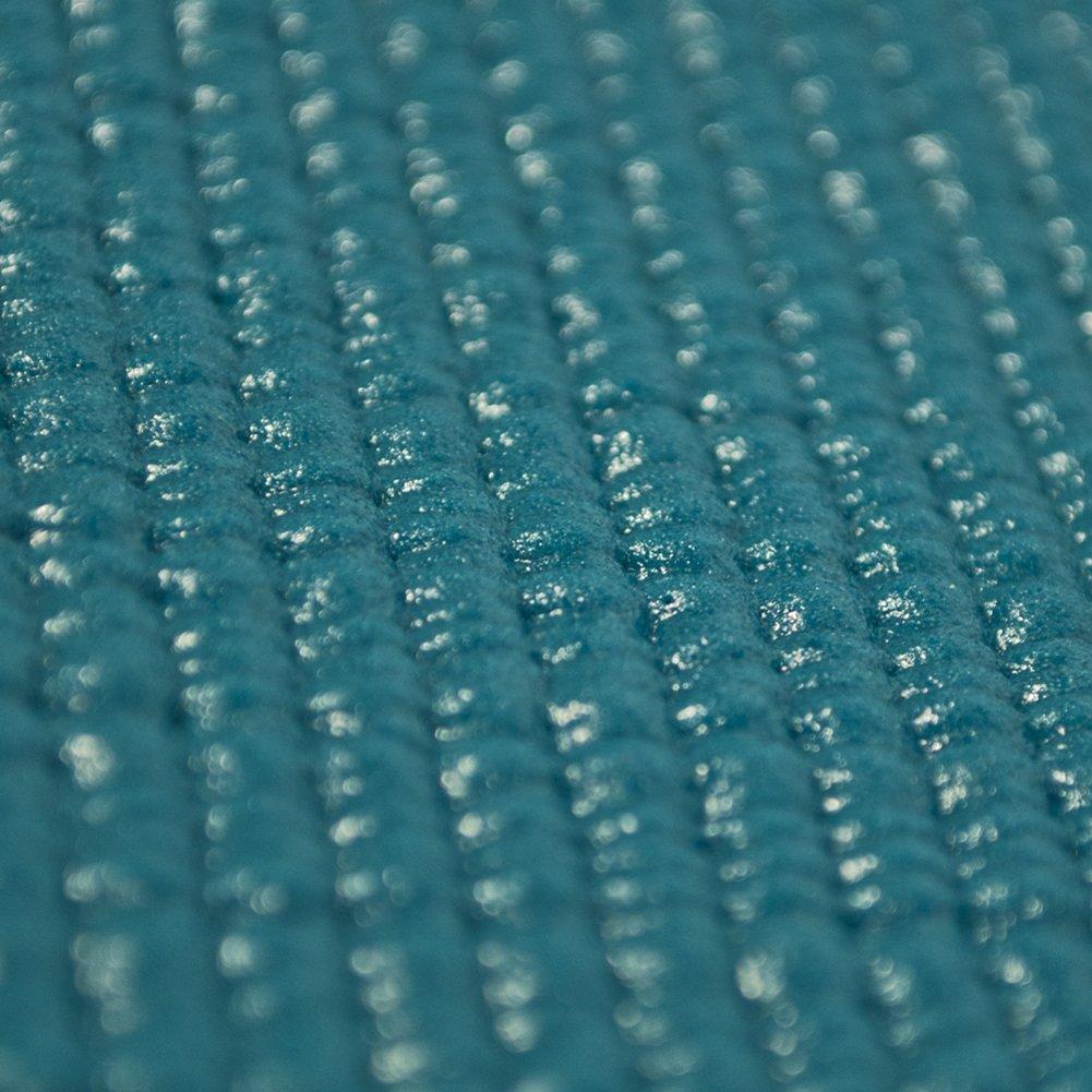 Close-up of textured blue fabric with a grid pattern