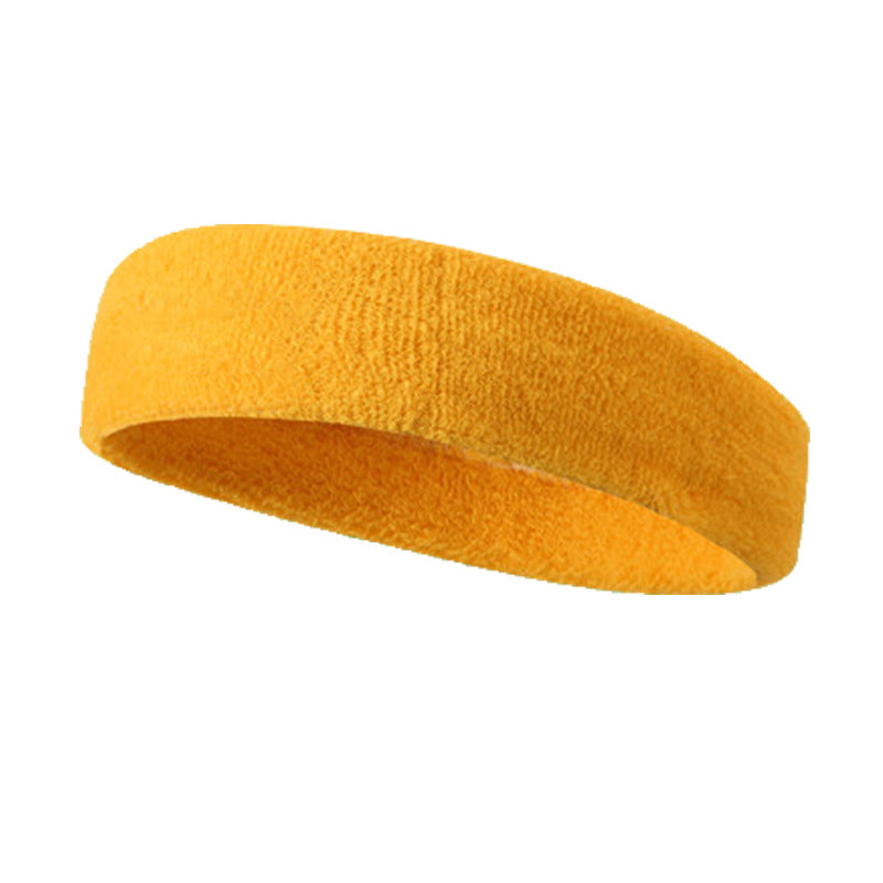 Yellow headband on a white background