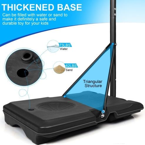 Black thickened base with water and sand filling options, designed for safety and durability.