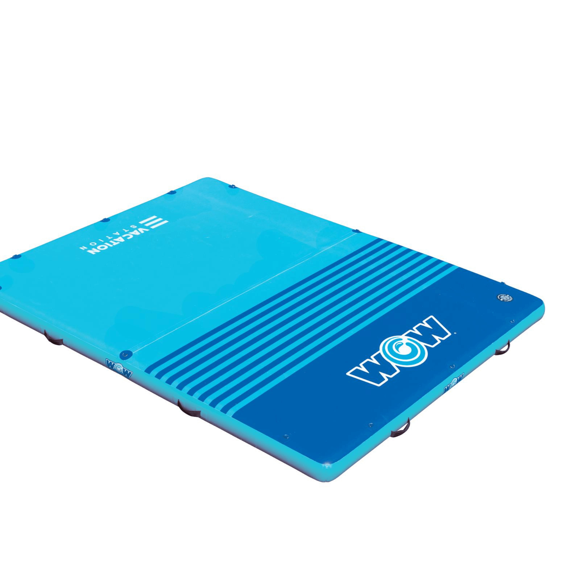 Blue mat with 'WOW' branding on a white background