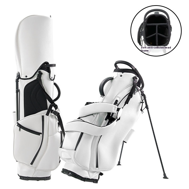 Premium Leather Golf Bag with Stand - Waterproof