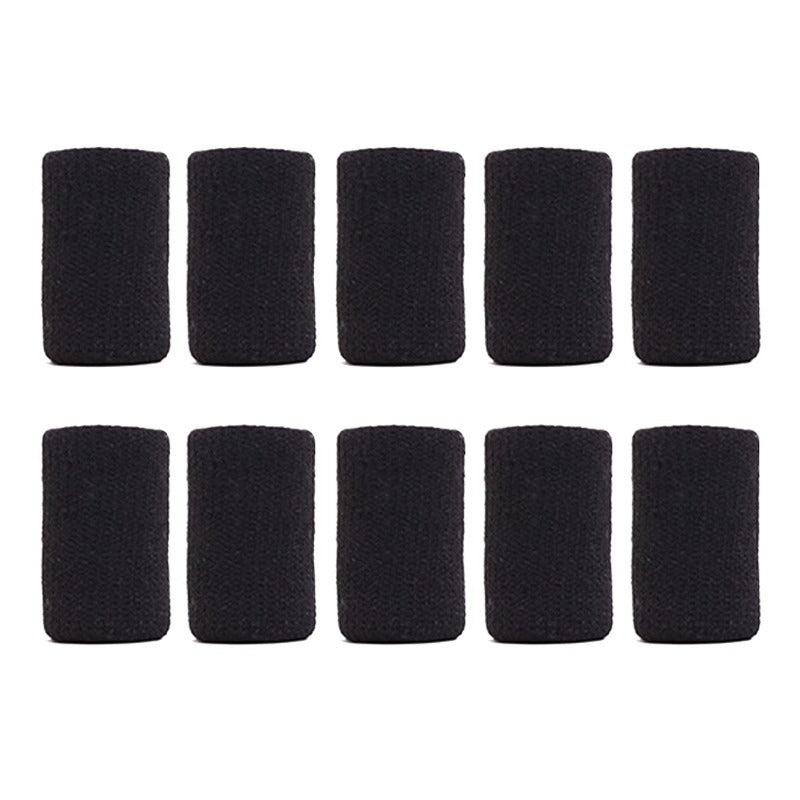 Set of 12 black wristbands on a white background