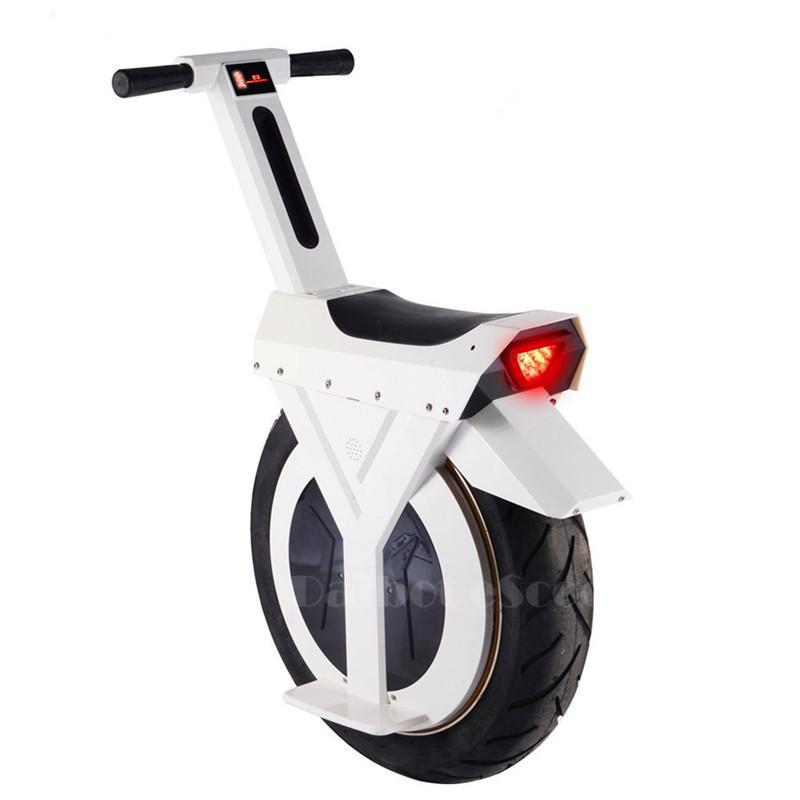 Single-wheeled electric self-balancing scooter on a white background