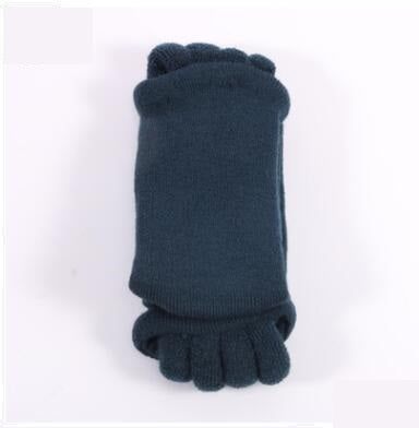 Dark blue toe socks on a white background