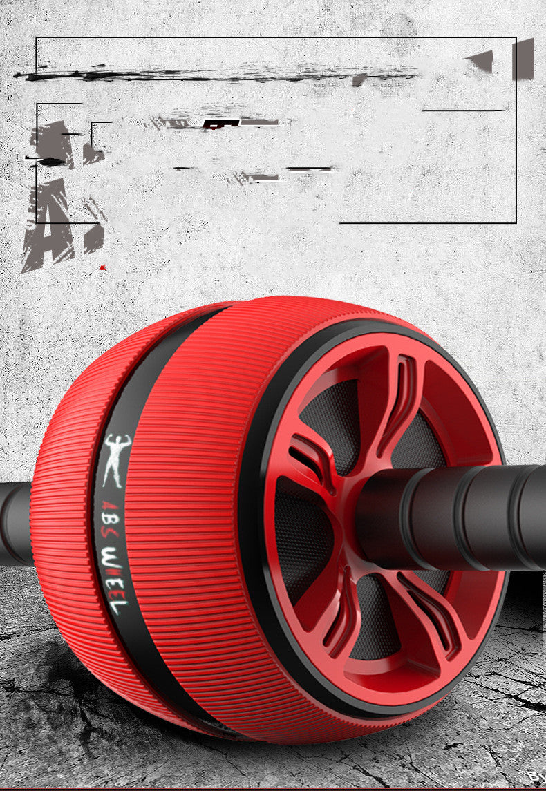 Red and black AB wheel on a textured surface with abstract designs.