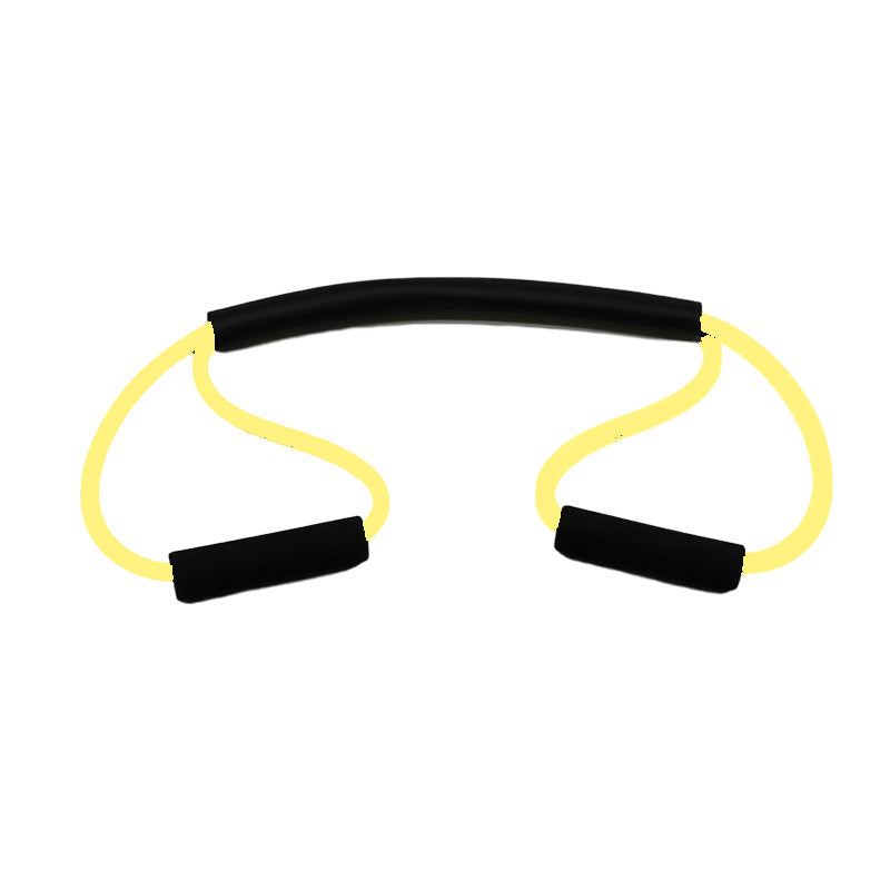 Black and yellow resistance band on a white background