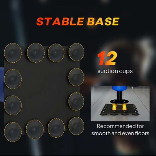 Stable base with 12 suction cups on a dark background