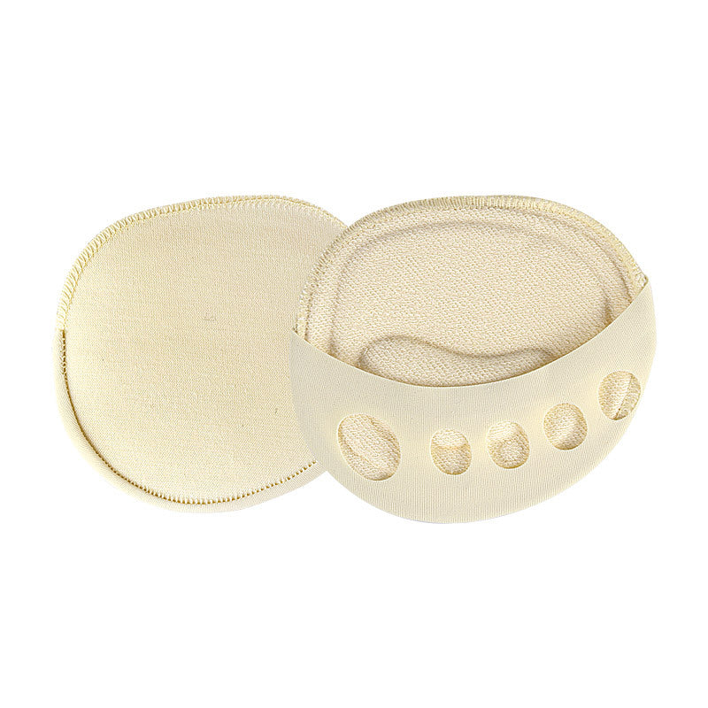 Beige foot pads with a white background