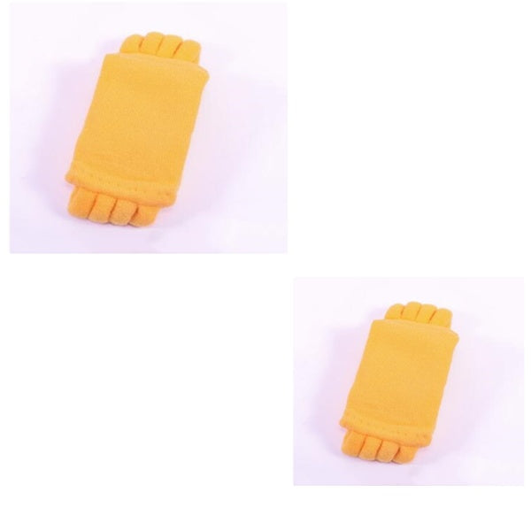 Two yellow hair clips on a white background