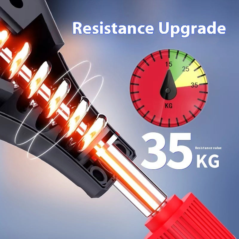 Resistance upgrade device with a dial indicating 35KG on a gradient blue background