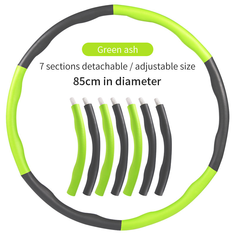 Green and black detachable hoop with text on a white background