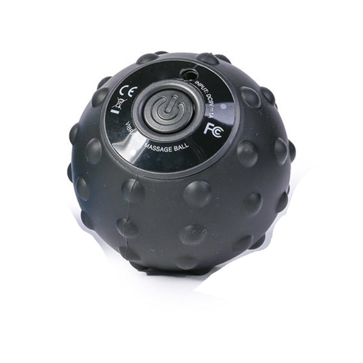 Black massage ball with control panel on a white background