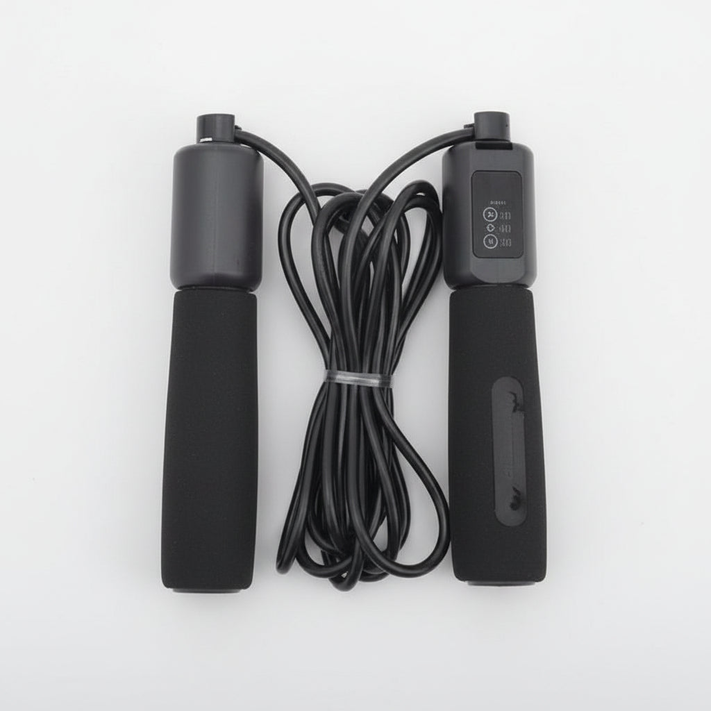 Two black heating pads with red lights on a white background