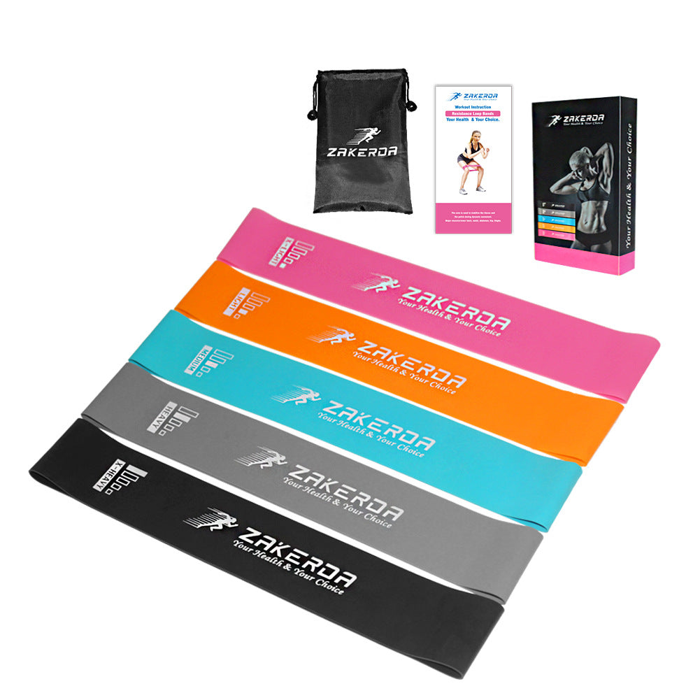 Set of resistance bands with Zakerda branding on a white background