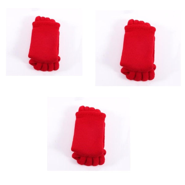 Red baby footed pants on a white background