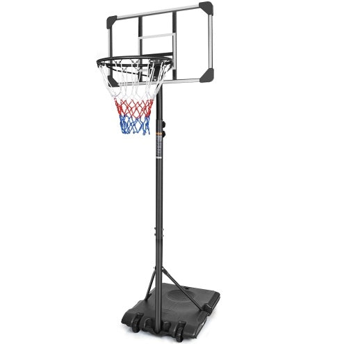 Basketball hoop with stand on a white background