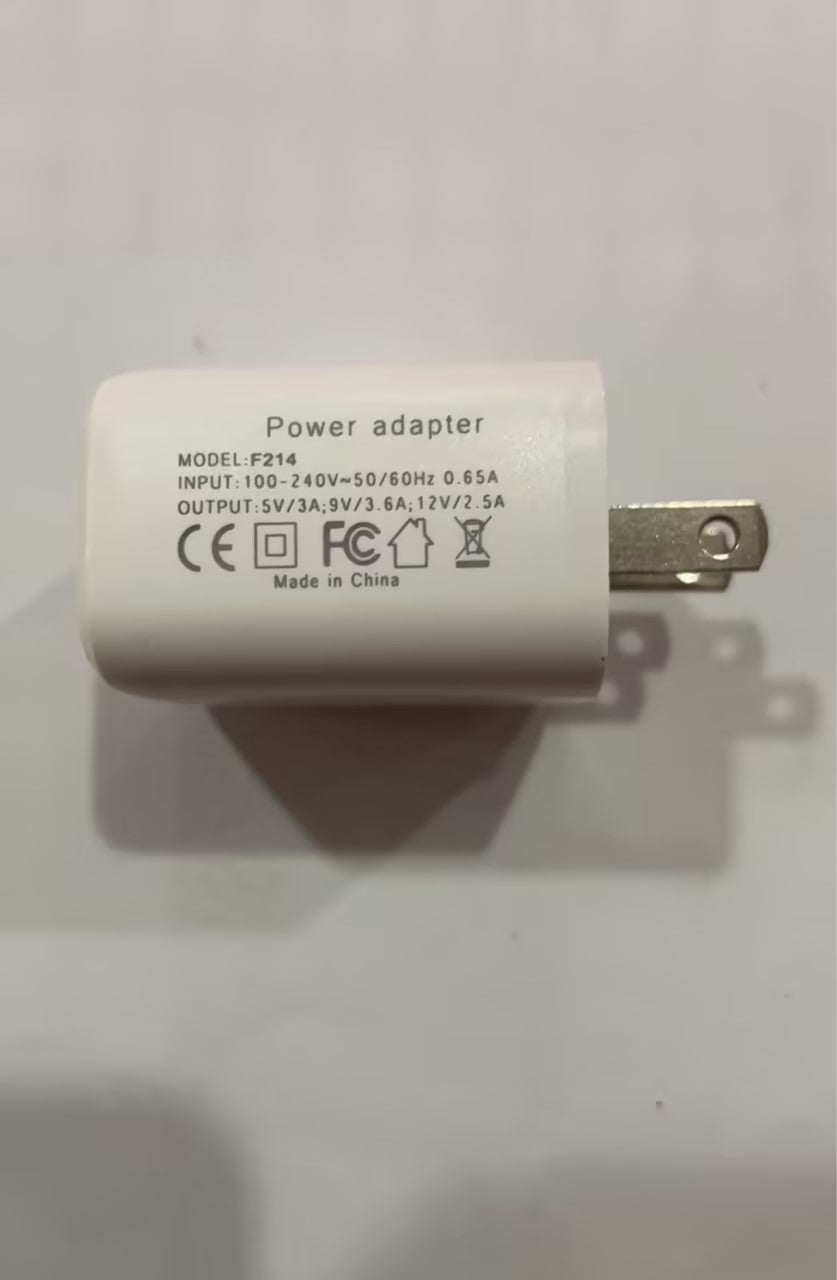 Power adapter on a white background