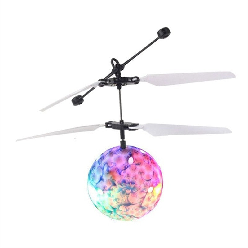 Colorful flying ball with propellers on a white background