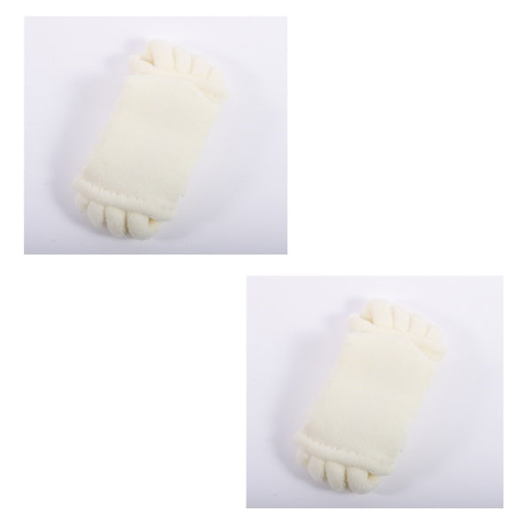 Two images of a white paw-shaped object on a white background