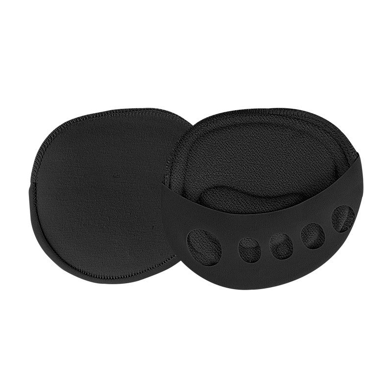 Black foot pads with ventilation holes on a white background