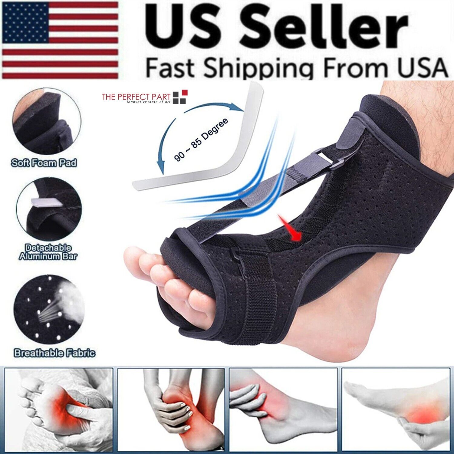 corrector with features highlighted and 'US Seller' text on a promotional graphic.