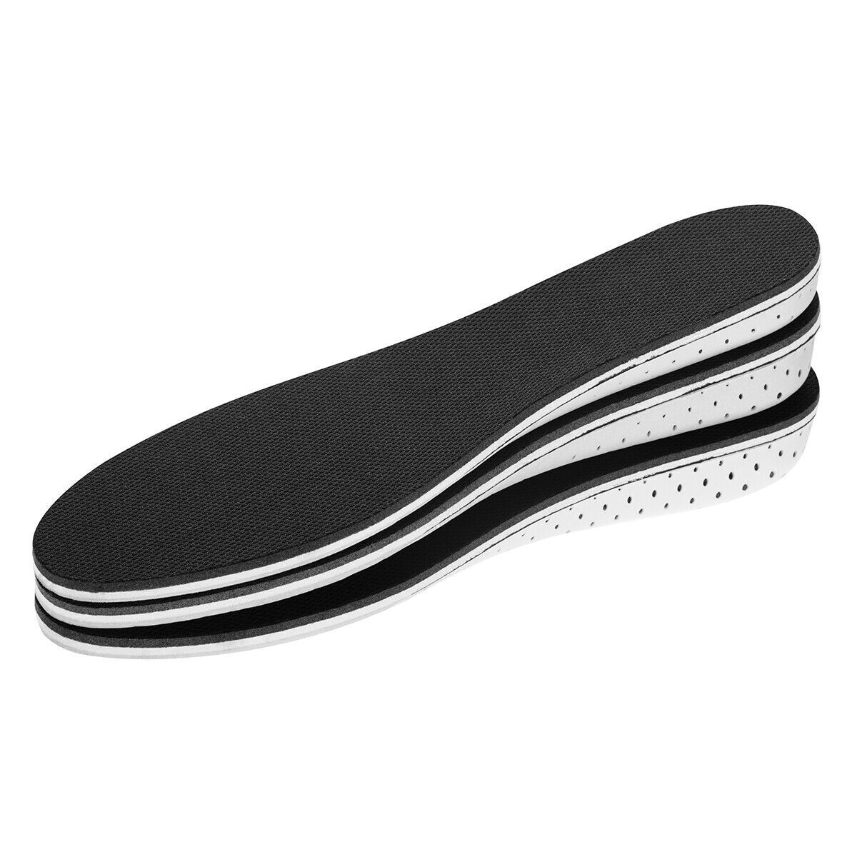 Black and white shoe insole on a white background