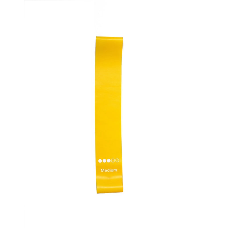 Yellow resistance band labeled 'Medium' on a white background