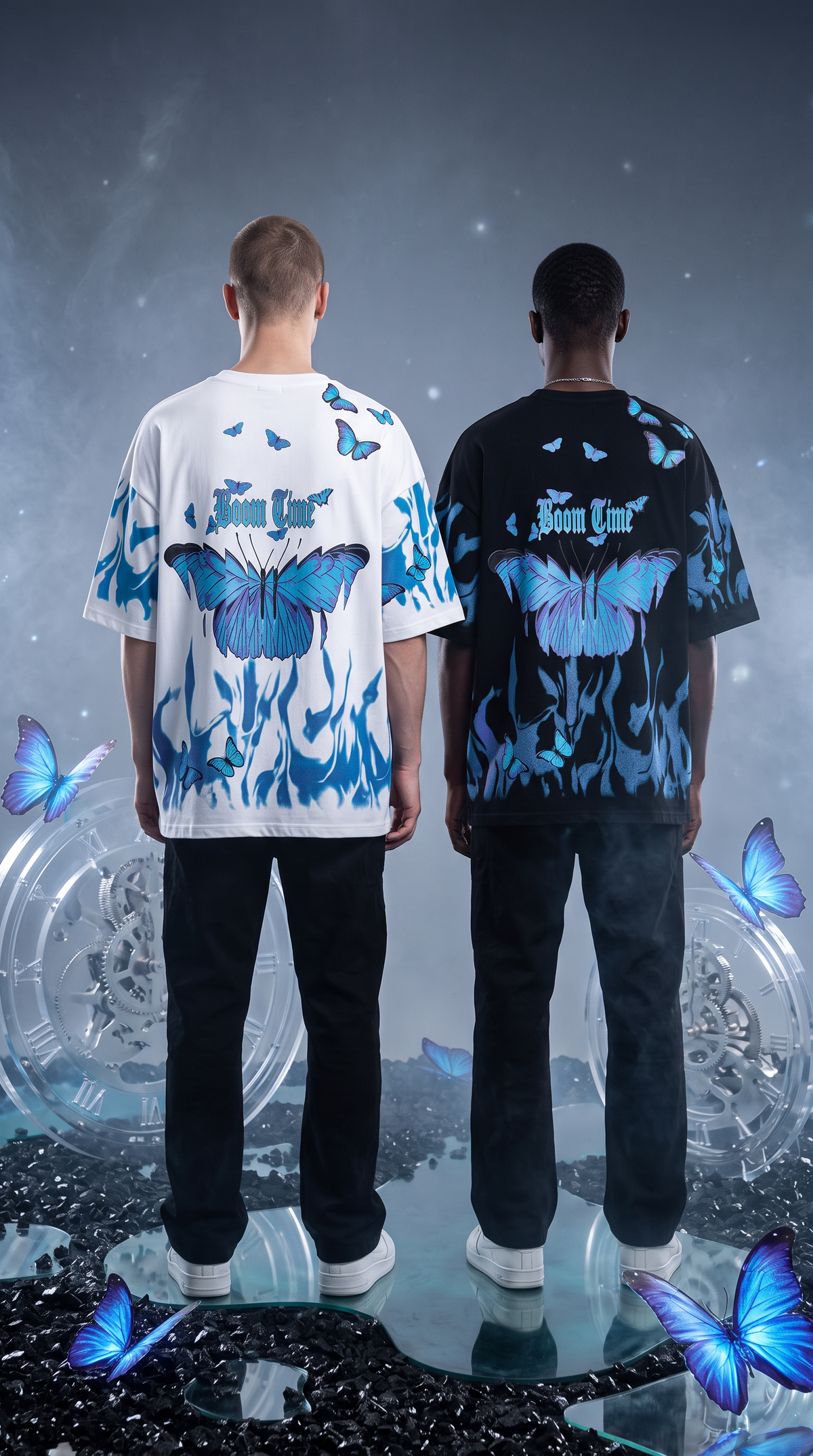 Blue Butterfly Flame Tee