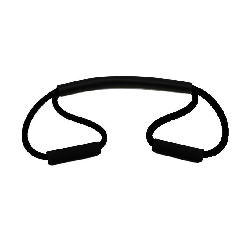 Black resistance band on a white background