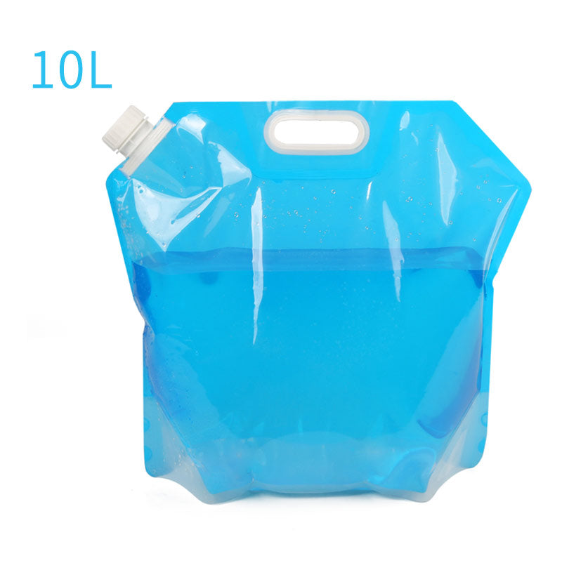 Blue 10L water storage bag on a white background
