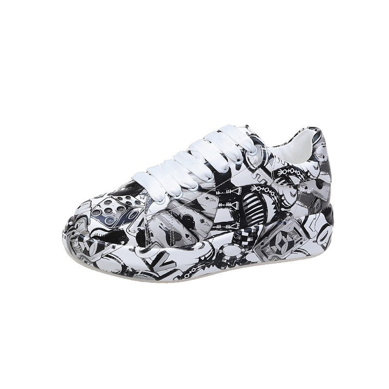 Black and white patterned sneaker on a white background
