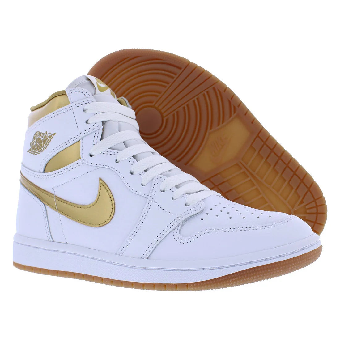 Air Jordan 1 Retro High OG Women’s Sneakers | White/Metallic Gold/Gum Light Brown
