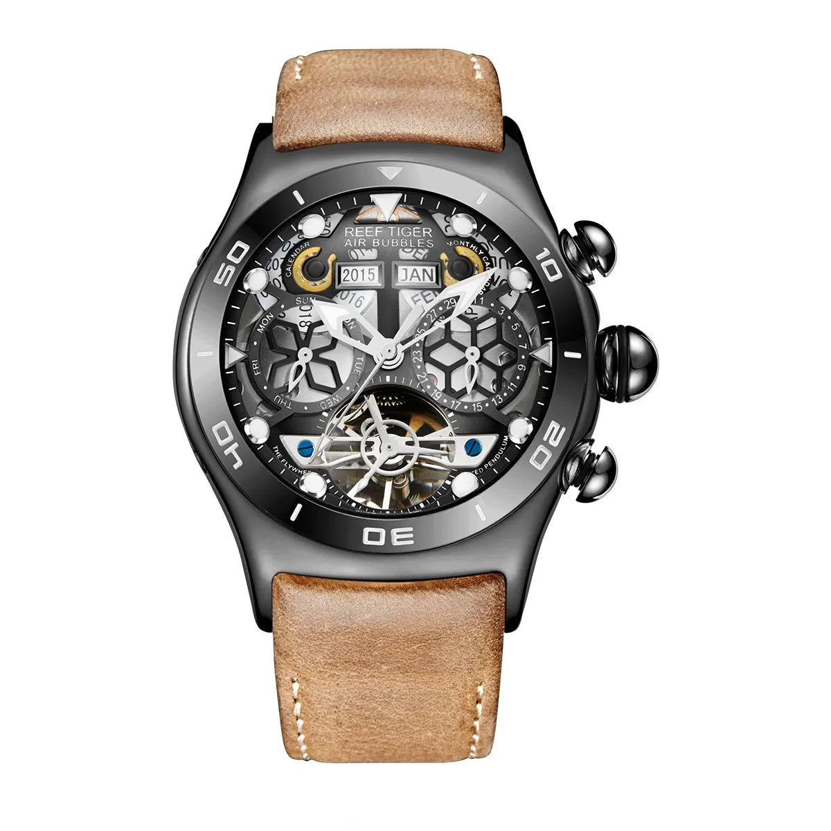 Reef Tiger Men’s Automatic Watch with Leather Band