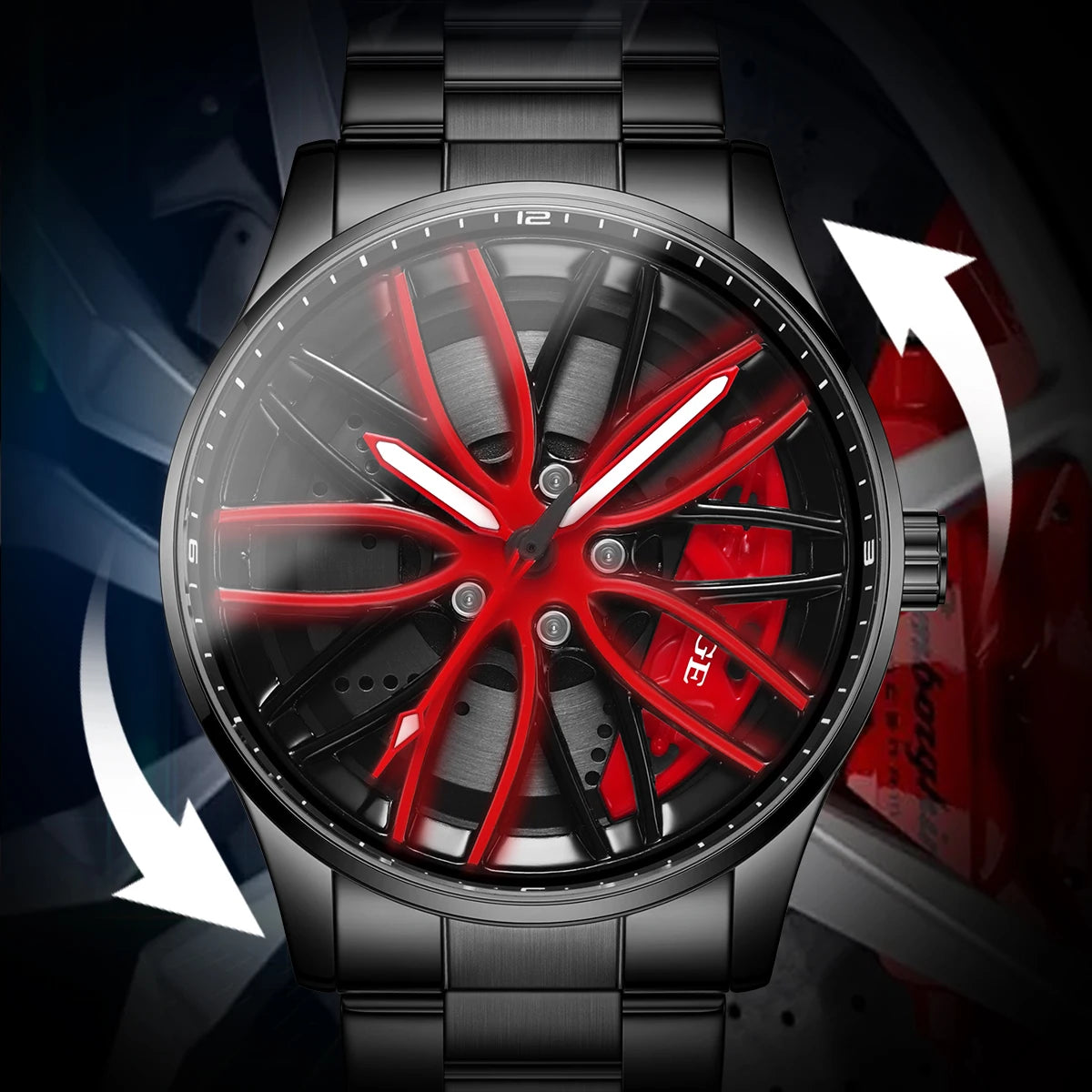 LIGE Square Steering Wheel Quartz Watch