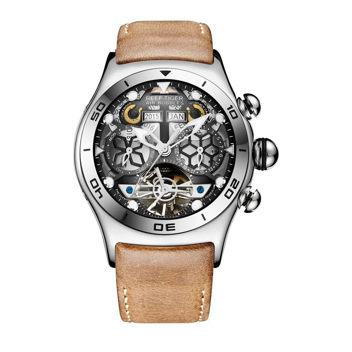 Reef Tiger Men’s Automatic Watch with Leather Band