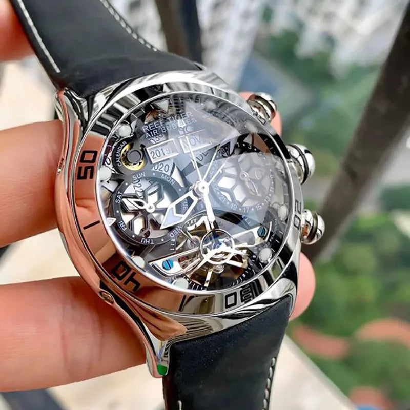 Reef Tiger Men’s Automatic Watch with Leather Band