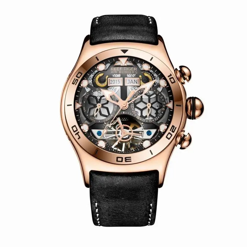 Reef Tiger Men’s Automatic Watch with Leather Band