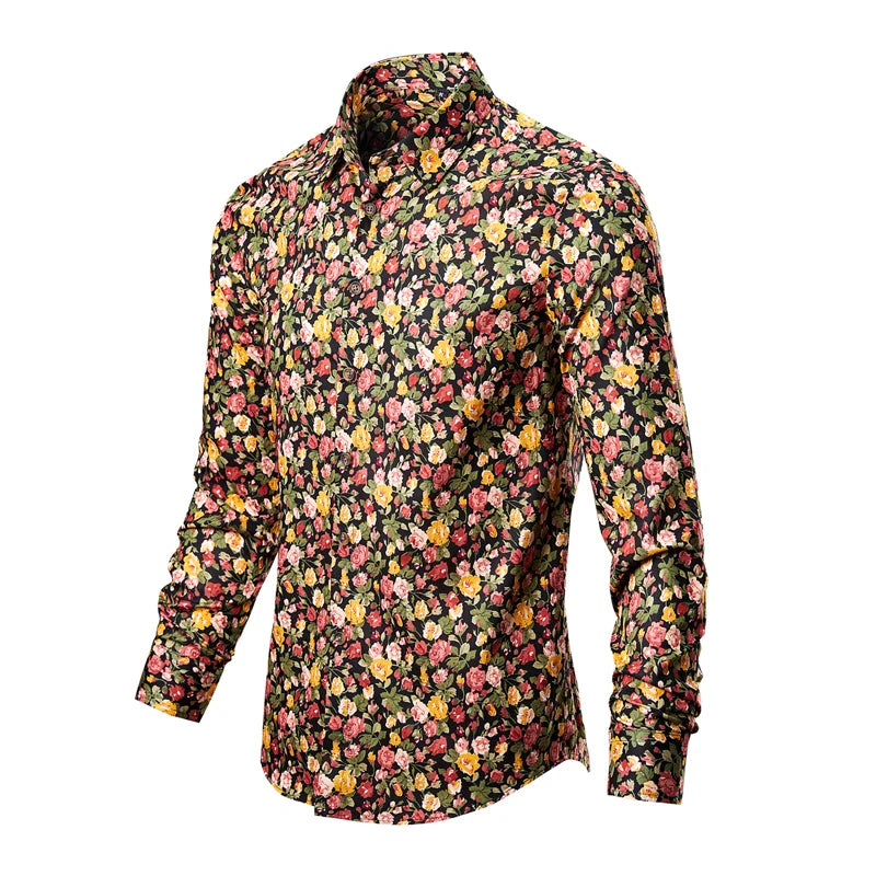 Floral patterned shirt on a white background