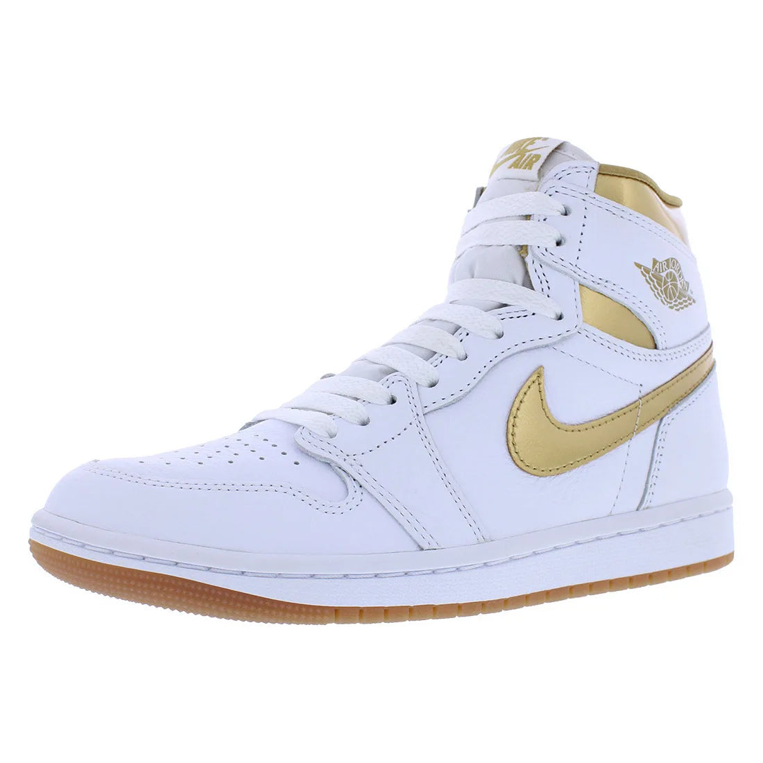 Air Jordan 1 Retro High OG Women’s Sneakers | White/Metallic Gold/Gum Light Brown