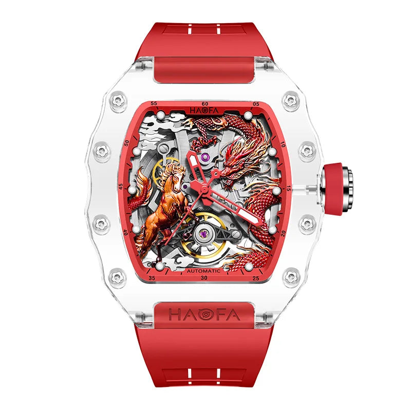 Haofa Men’s Dragon & Horse Automatic Watch