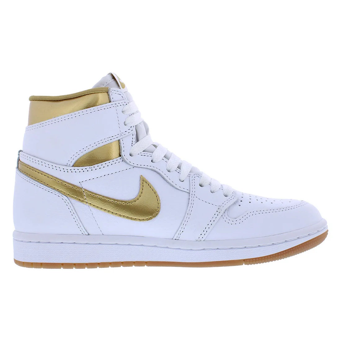 Air Jordan 1 Retro High OG Women’s Sneakers | White/Metallic Gold/Gum Light Brown