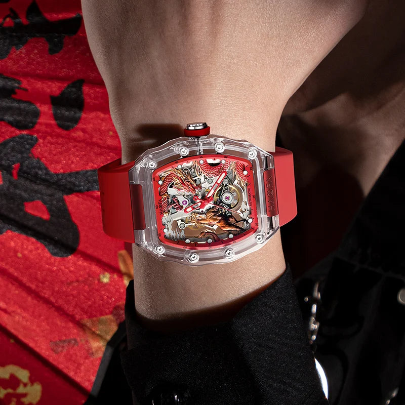 Haofa Men’s Dragon & Horse Automatic Watch
