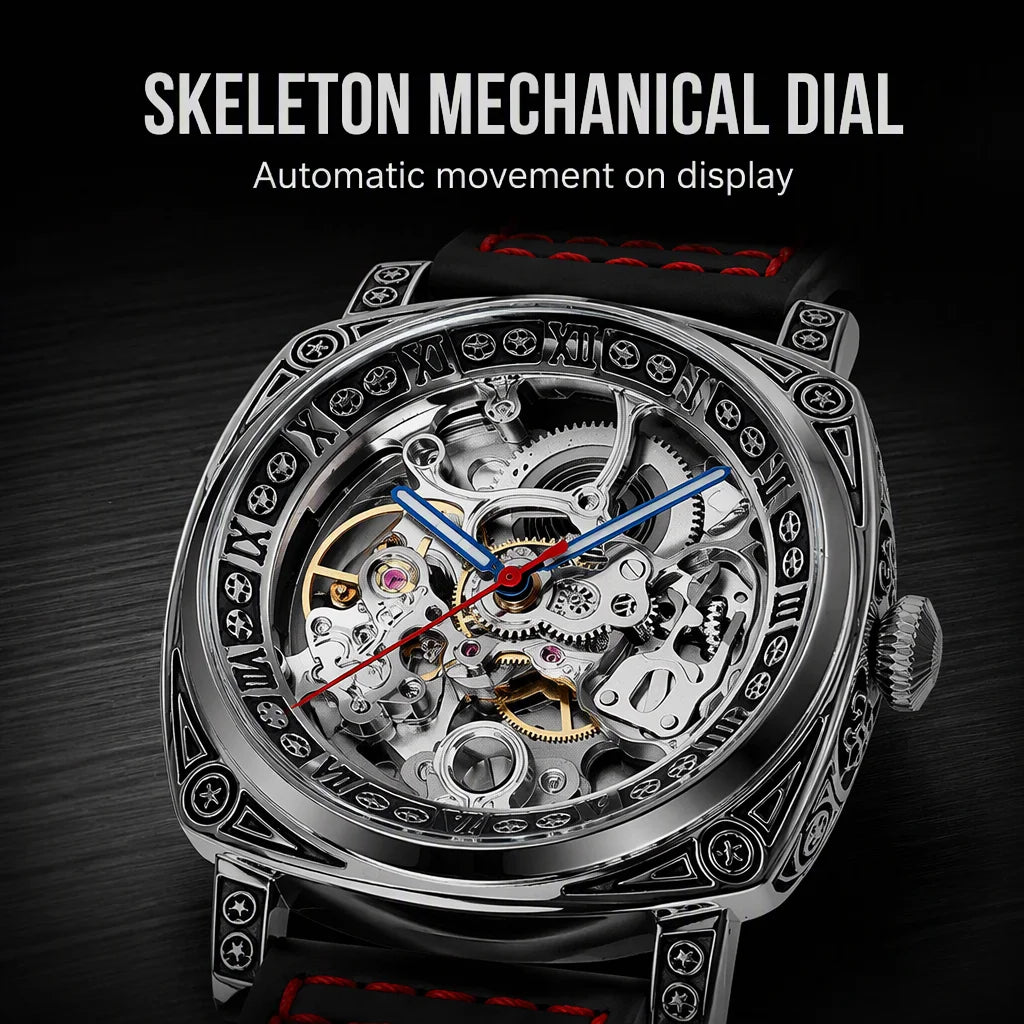 Men’s Square Skeleton Automatic Watch