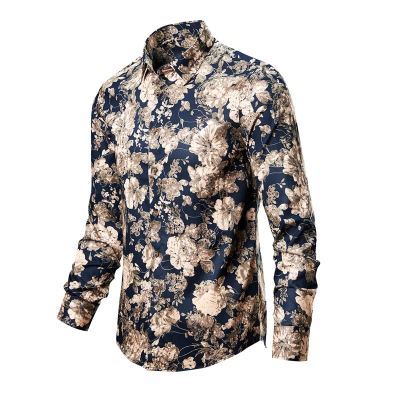 Floral patterned shirt on a white background